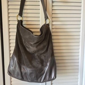 FRYE Paige Hobo Smoke Leather Suede bag